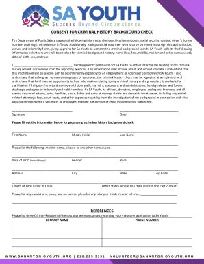 Fillable Online Free Background Check Authorization Form