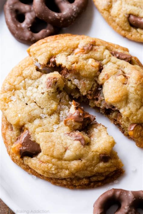 Chewy Chocolate Covered Pretzel Cookies Sally S Baking Addiction