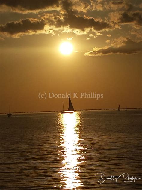 Sunset Lake Pontchartrain Louisiana - Donald K Phillips