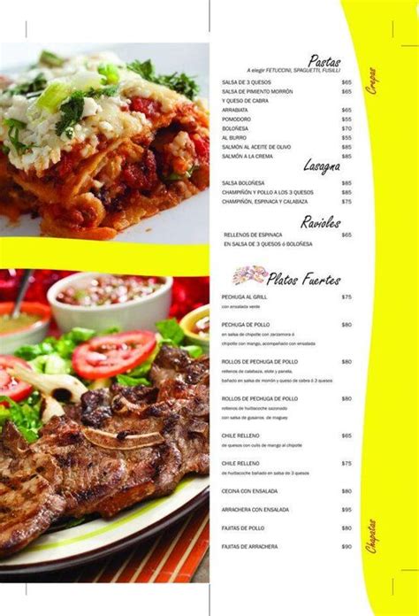 Menu At Bi Nisa Cafe Mexico City