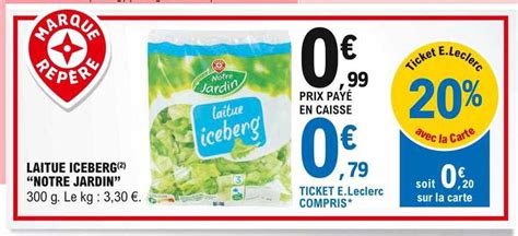 Promo Laitue Iceberg Notre Jardin Chez E Leclerc ICatalogue Fr