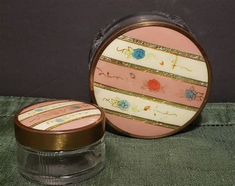 Vintage Art Deco Powder Jar Set Vanity Jar Set Wit Lids Etsy