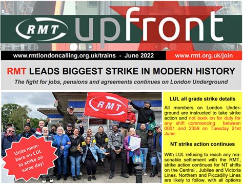 Rmt Upfront June 2022 Rmt Leads Biggest Strike In Modern Rail History