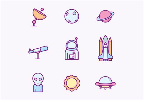 Outer Space Icons 141637 Vector Art at Vecteezy