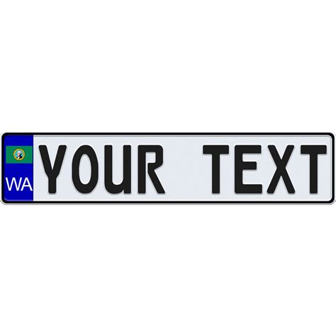 Washington Euro Style License Plate