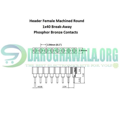 Mm Pitch Pin Single Row Round Female Header Strip In Pakistan