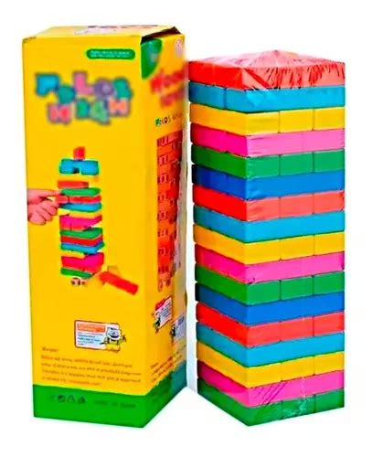 Jenga Yenga Colores Torre Madera Pc Juguete Mesa Grande Cuotas Sin