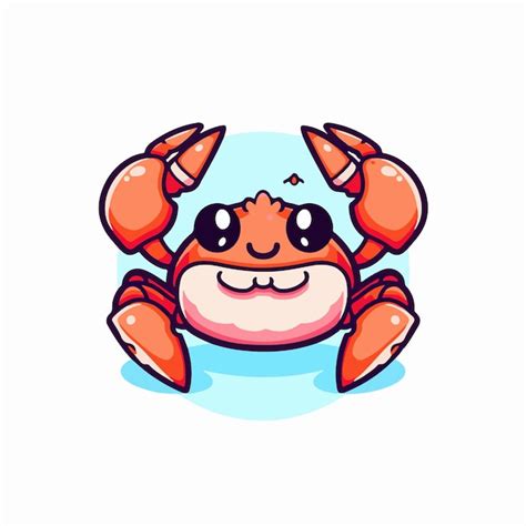 Premium Vector A Cartoon Crab With A Big Smile On His Face