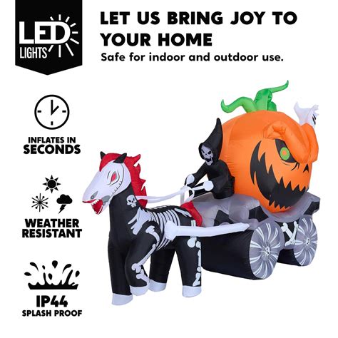 Joiedomi 8 Ft Long Halloween Inflatable Carriage With Build In Led Lig Joiedomi