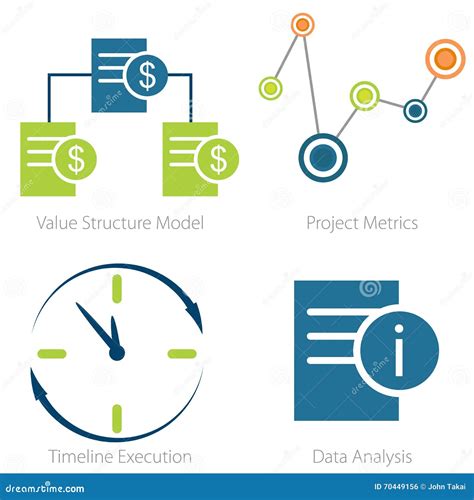 Business Metrics Icon Set Stock Vector Image 70449156