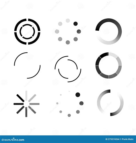 Loading Icons Collection Load Process Icon Set Different Vector