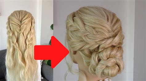 Easy Messy Braided Bun Hairstyle Hair Tutorial Youtube