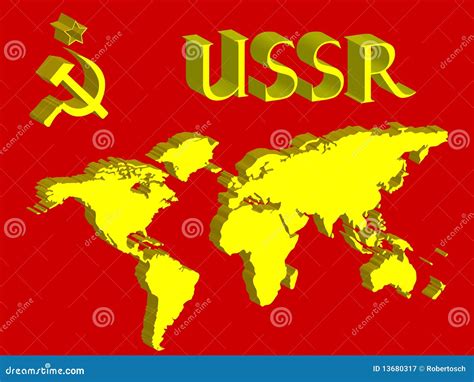 Ussr Symbol And World Map Stock Vector Illustration Of Communication