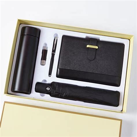 Promotional Vacuum Flask Pen Umbrella Notebook Usb Corporate Gift Set