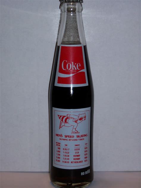 10 OZ COCA COLA COMMEMORATIVE BOTTLE 1980 WINTER OLYMPICS MEN S