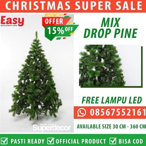 Pohon Natal 1 Meter Kecil Pvc Tinggi 90 Cm 3 Ft Feet Daun Pinus Pine