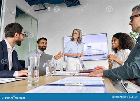 Diverse Executive Team People Discussing Company Strategy At Board