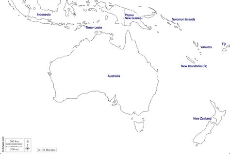 Blank Oceania Map
