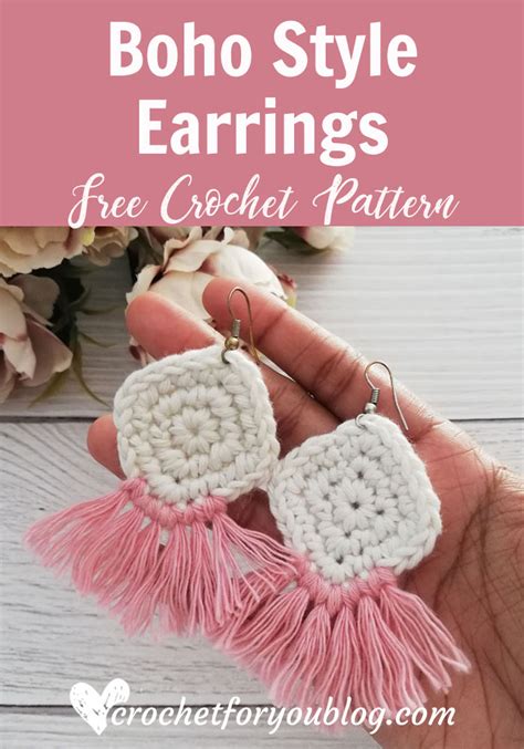 Crochet Boho Style Earrings Free Pattern Crochet For You