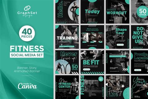 40 Fitness Canva Instagram Template