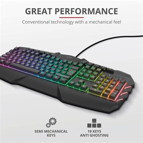 Trust Gaming Clavier Gamer Semi Mecanique RGB GXT 881 ODYSS Clavier