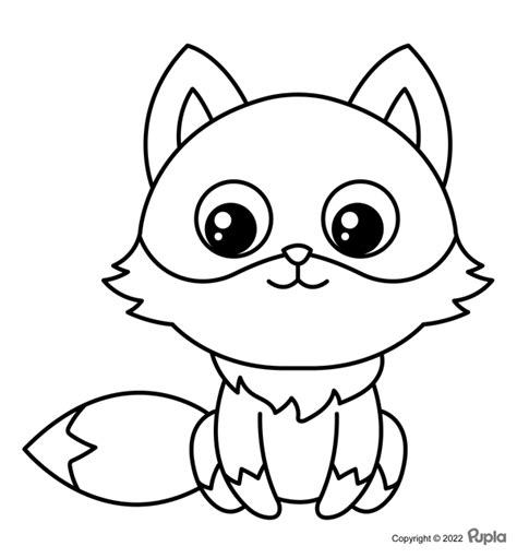 🖍️ Fox Easy And Cute Printable Coloring Page For Free