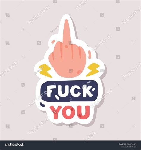 Middle Finger Fuck You Sticker Hand Stock Vector Royalty Free 2390250683 Shutterstock