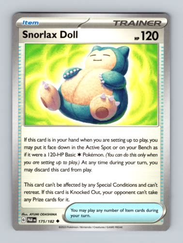 Pokemon TCG Paradox Rift Non Holo Snorlax Doll 175 182 EBay