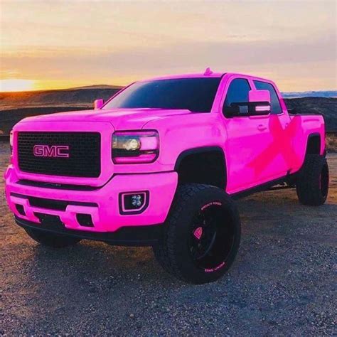 Jacked Up Pink Chevy Trucks