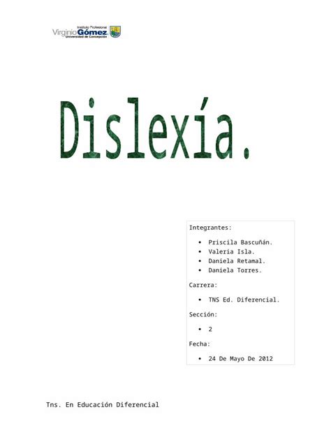 Docx Trabajo Escrito Dislexia Dokumen Tips