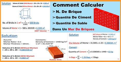 Comment Calculer La Quantité De Brique Ciment Sable Pour Maçonnerie En