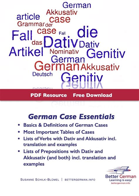 Get The Free Pdf German Case Essentials Better German