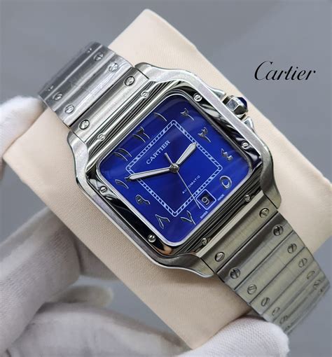 Cartier Santos Arabic Dial Blue