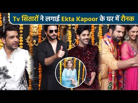 Ekta Kapoor Ganpati Celebration Karan Kundra Simba Nagpal Dheeraj