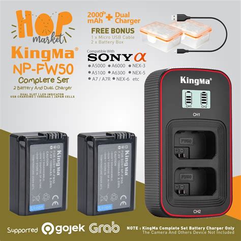 Jual Kingma Paket Complete Baterai Lcd Charger Set Np Fw Sony Alpha