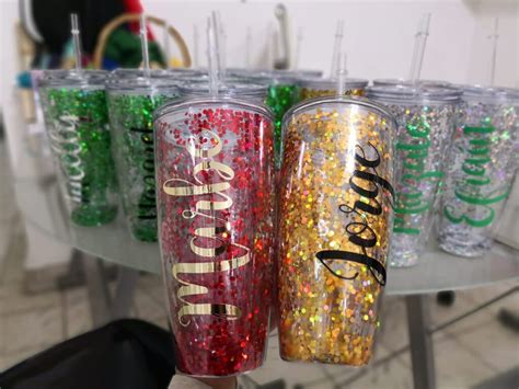 vasos glitter personalizados Envíos a todo México