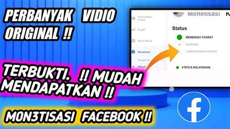 TERBUKTI Perbanyak Vidio Original Di Fanspage FB Bisa Mudah