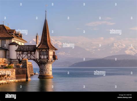 Schloss Oberhofen Thunersee Berner Oberland Bern Switzerland Stock