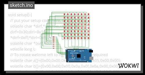 Dotmatrix8x8 Wokwi Esp32 Stm32 Arduino Simulator