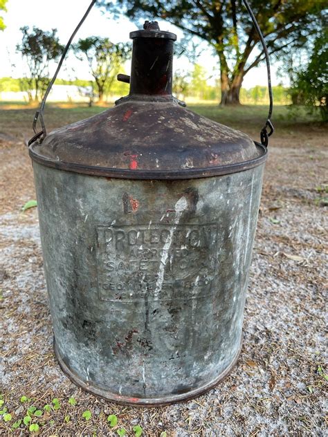 Antique Fuel Can Large Fuel Can Safety Can Metal Container Etsy