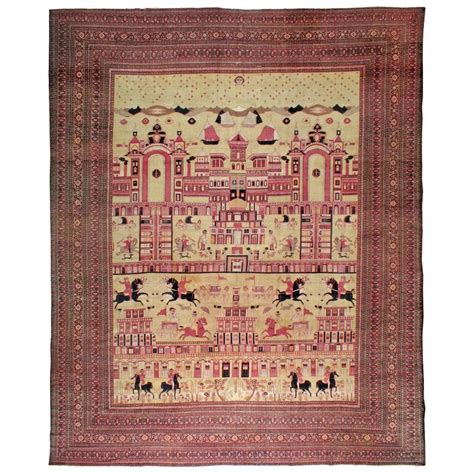 Antique Persian Pictorial Khorassan Carpet For Sale At 1stdibs