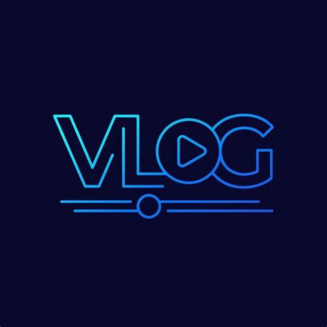 Vlog Line Logo On Dark Logo Vlogging Movie Storage