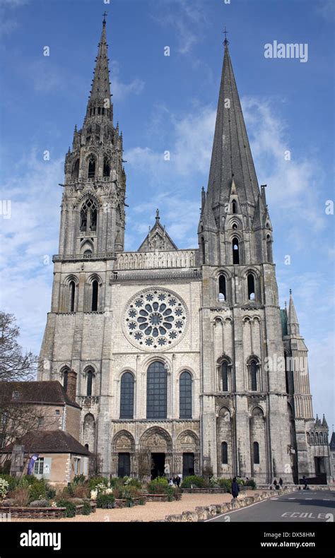 West Facade Of Chartres Notre Dame Cathedral Stock Photo Alamy