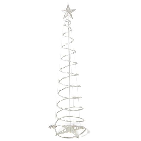 Holiday Time Light-Up LED Cool White Spiral Christmas Tree, 80 Lights ...