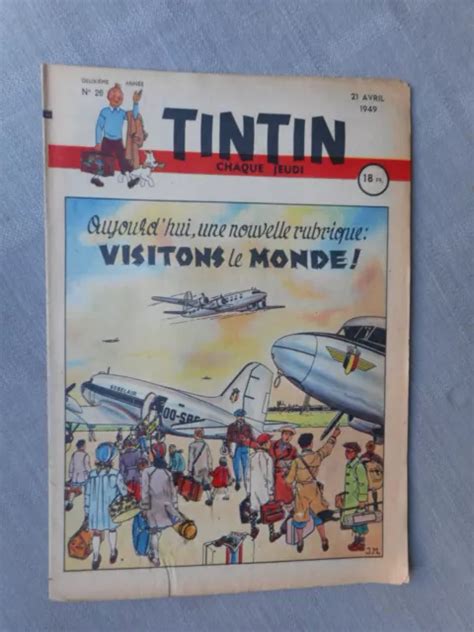 LE JOURNAL DE Tintin N26 Édition Française 1949 En État Correct Bon