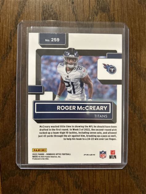 2022 Donruss Optic Silver Prizm Roger Mccreary RC Titans 259 EBay