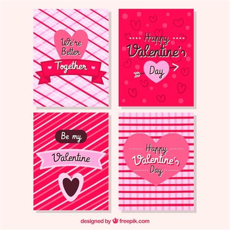 Free Vector Hand Drawn Valentine S Day Card With Hearts