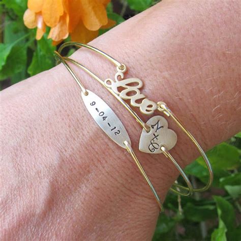 Personalized Wedding Bracelets For Bride From Groom Purple Wedding