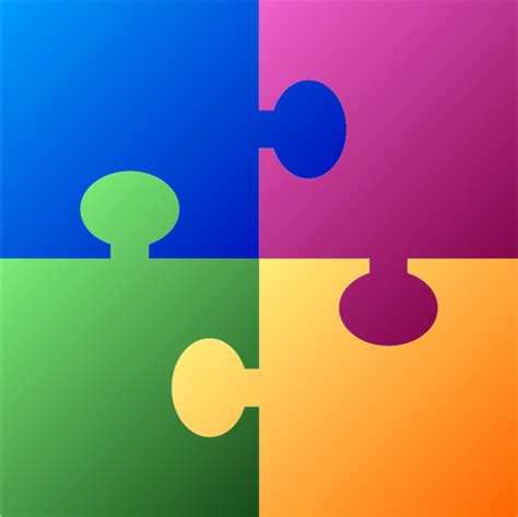 Jigsaw Puzzle In Different Colors Public Domain Vectors