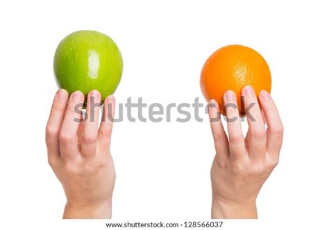Compare Apples Oranges Stock Photo Edit Now 128566037